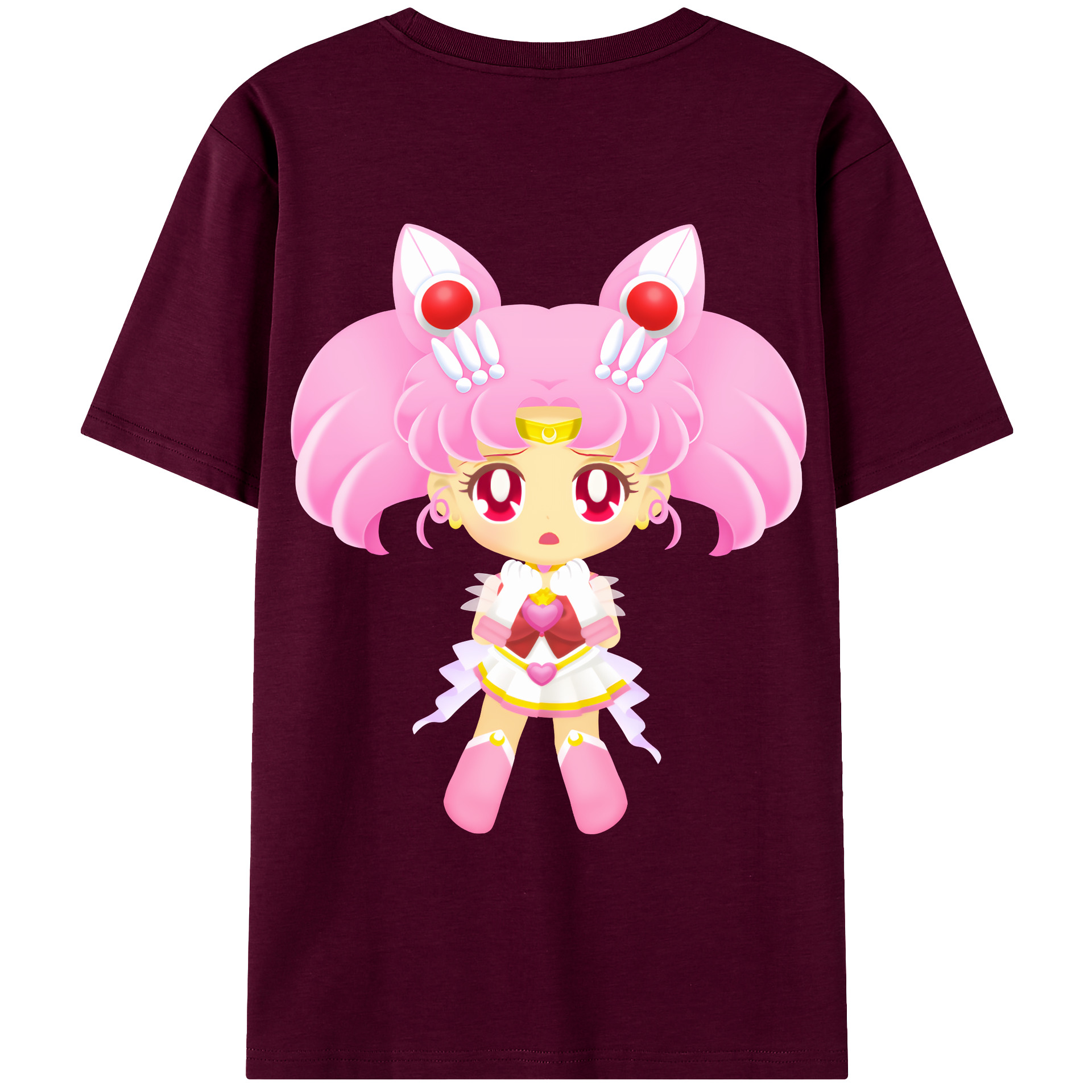 （画像用） 美少女戦士セーラームーン ちびうさ Sailor Moon Chibiusa Tsukino Usagi Small Lady Serenity レディース半袖Tシャツ(バックプリント)